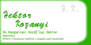 hektor kozanyi business card